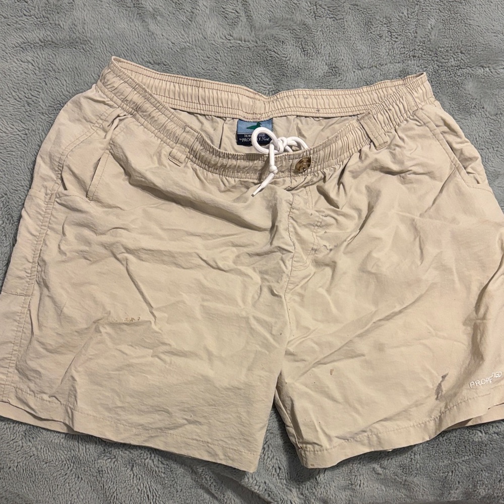 Beige Drawstring Shorts